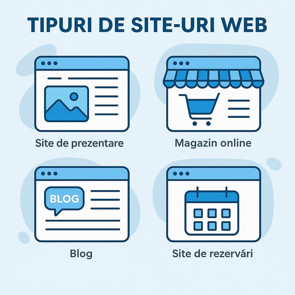 tabel cu patru coloane in care este prezentata difereta intre tipurile de wesite-uri